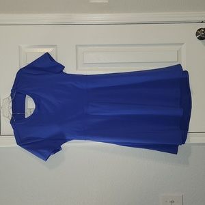 HALARA Backless twisted cut out Barre Ballet Dance Flare Dress XL Blue